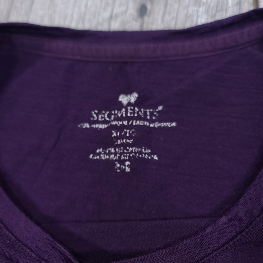 Segments Long Sleeve Top Women XL Purple 100% Merino Wool Crew Neck Base Layer - Picture 5 of 6